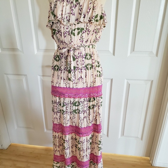 🔥 Floral Tube Top Maxi Dress size Small - Picture 3 of 8